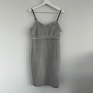 Bongo bodycon mini dress black and white stripes‎